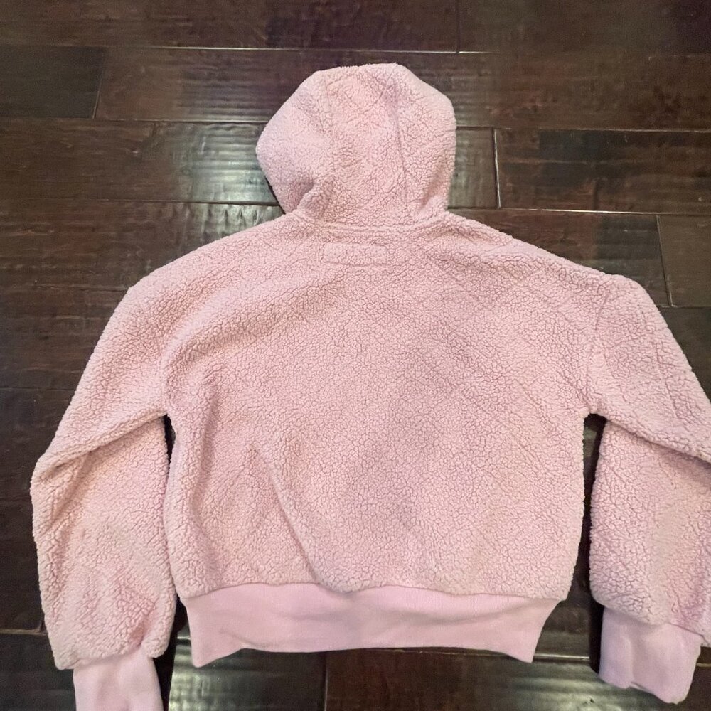 Abercrombie Kids Pink Sherpa Quilted Full Zip Hoodie - Girls Size 11/12 - Picture 3 of 5